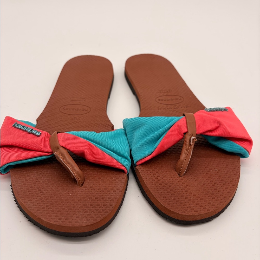 Havaianas Women's Sandals in Coral and Teal